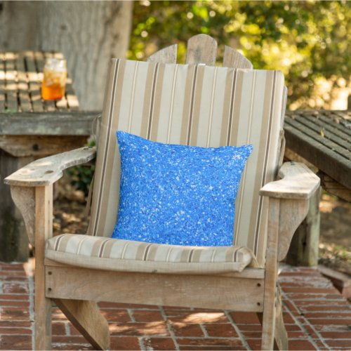 Blue fun sparkle glitter glamour pattern  outdoor pillow