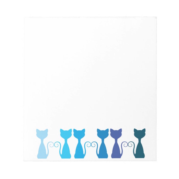 Blue Funky Kittens Notepad