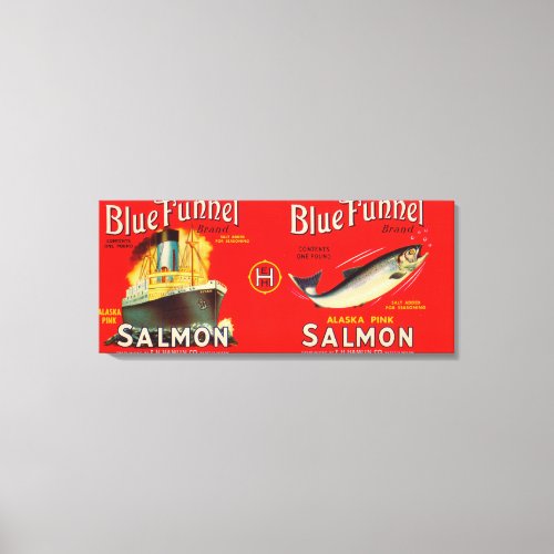 Blue Funnel Brand Salmon Label_ Seattle WA Canvas Print