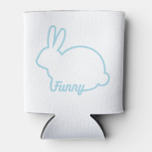Blue Funny Bunny Can Cooler gift for Easter