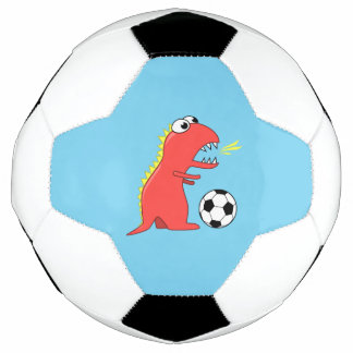 Blue Funny Cartoon Dinosaur Soccer Soccer Ball