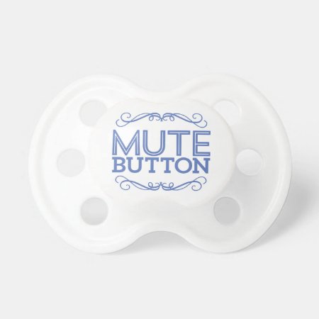 Blue Funny Mute Button Pacifier