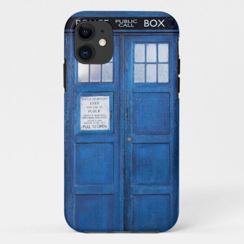Blue Funny Phone Booth Call Box iPhone 11 Case