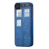 Blue Funny Phone Booth Call Box Case-Mate iPhone Case (Back Left)