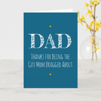 Blue Funny Witty Minimalist Fathers Day Greeting Card