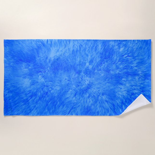 Blue Fur Frenzy Beach Towel (Front)