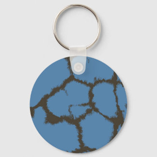 Blue Fur Giraffe Pattern Keychain