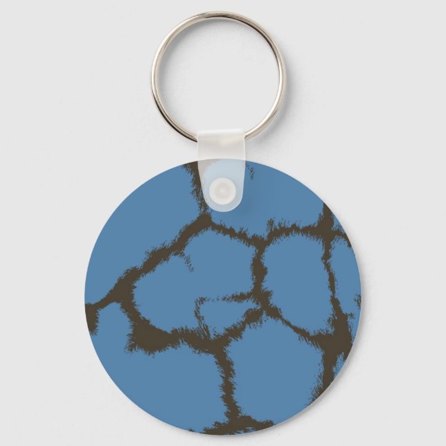 Blue Fur Giraffe Pattern Keychain (Front)