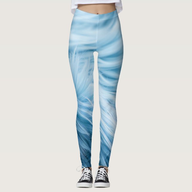 Blue Fur Print Leggings (Front)