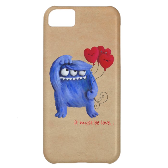 Blue Furry Love with Balloons iPhone 5C Cases