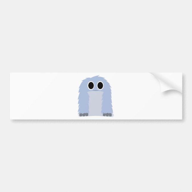 Blue Furry Monster Bumper Sticker (Front)