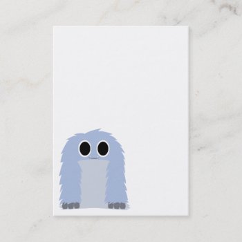 Blue Furry Monster Business Card by CuteLittleTreasures at Zazzle