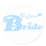 Blue Future Bride Classic Round Sticker