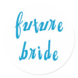 Blue Future Bride Classic Round Sticker