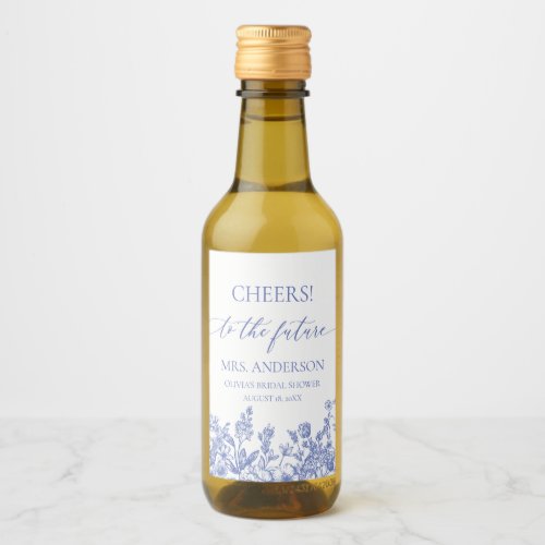 Blue Future Mrs Bridal Shower Mini Wine Label