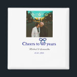 Blue g bow cheers to 40 years anniversary wedding  magnet<br><div class="desc">design</div>