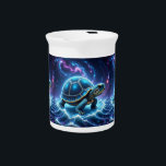Blue Galactic Sea Turtle Beverage Pitcher<br><div class="desc">This colorful Cosmic design features a galactic sea turtle with a vibrant space-themed background.</div>