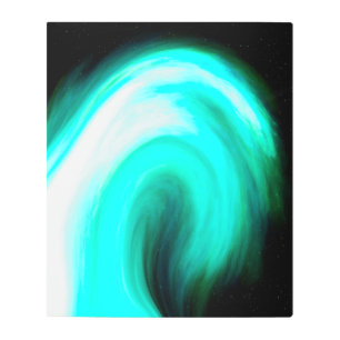 Blue Galactic Wave Metal Wall Art