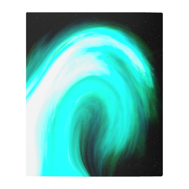 Blue Galactic Wave Metal Wall Art (Front)