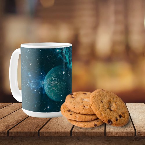 Blue Galactical Planet View Coffee Mug