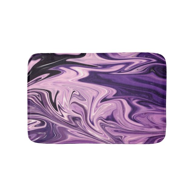 Blue galaxy art pattern bath mat (Front)