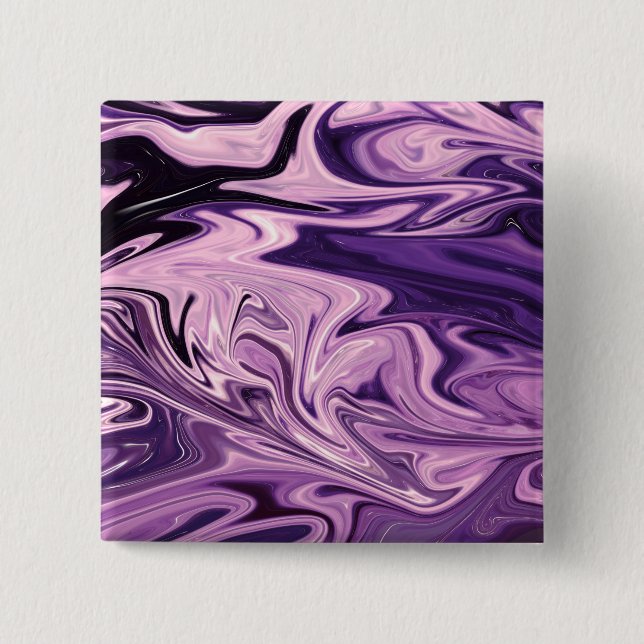 Blue galaxy art pattern button (Front)