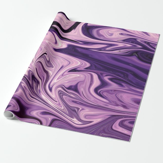 Blue galaxy art pattern wrapping paper (Unrolled)