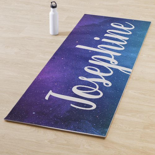 Blue Galaxy Celestial Stars Space Art Personalized Yoga Mat