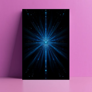 Blue Galaxy Continuum Cosmic Star Birth Blue Black Postcard