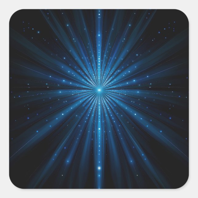 Blue Galaxy Continuum Cosmic Star Birth Blue Black Square Sticker (Front)