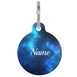 Blue Galaxy Customizable Pet ID Tag