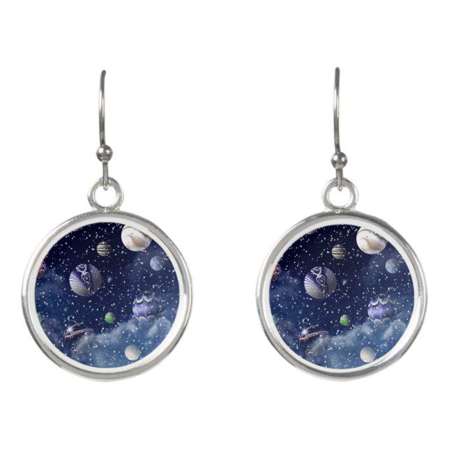 Blue Galaxy Earrings (Front)