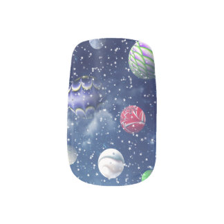 Blue Galaxy Minx Nail Art