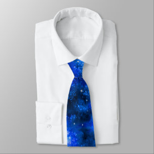 Blue Galaxy Outer Space Nebula Neck Tie