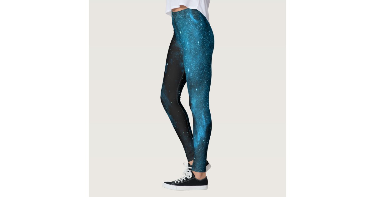 Blue Galaxy Print Leggings | Zazzle