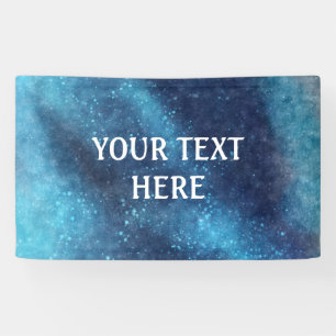 Blue Galaxy Sparkle Abstract Personalized Banner