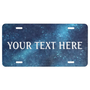 Blue Galaxy Sparkle Abstract Personalized License Plate