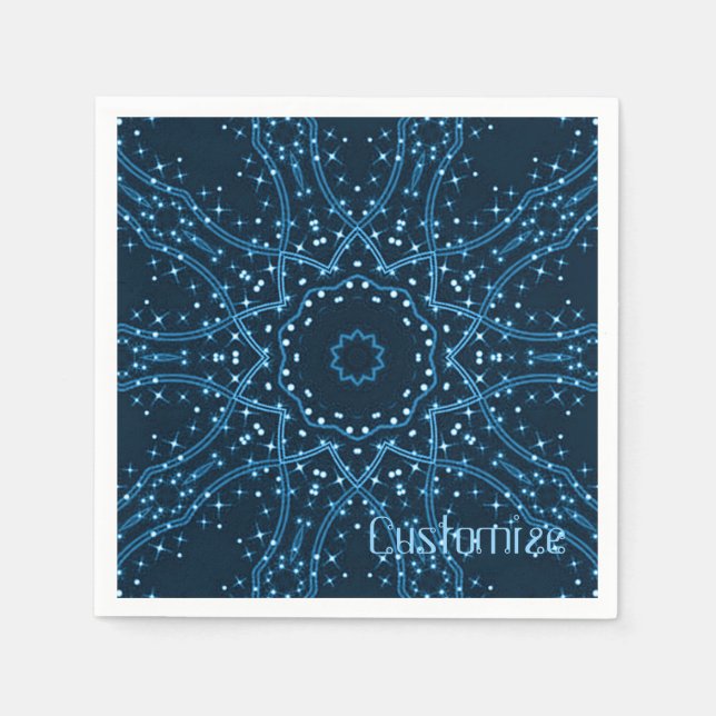 Blue Galaxy Stars Napkins (Front)
