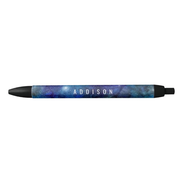Blue Galaxy Stars Personalized Name Pen (Front)