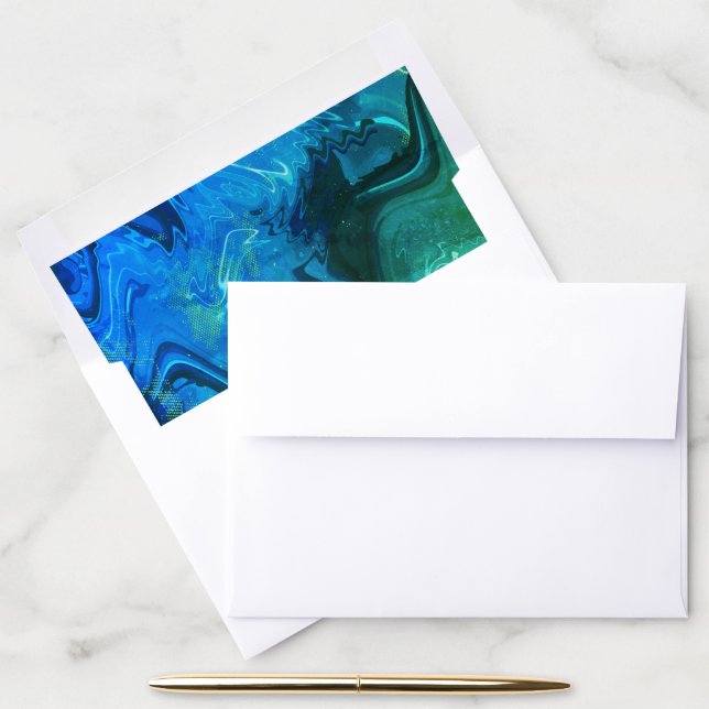 Blue Galaxy Swirl Abstract Pattern Envelope Liner (Desk)