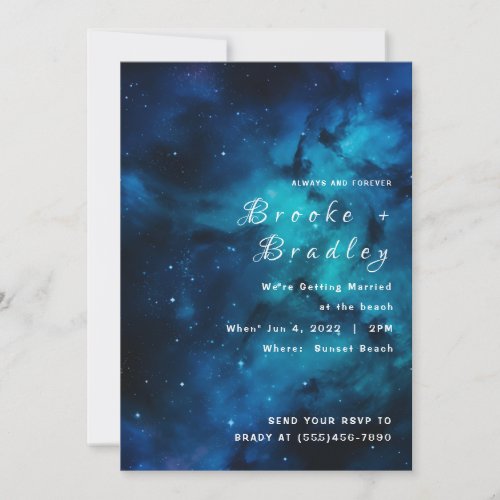 Blue Galaxy Twilight Wedding Invitation