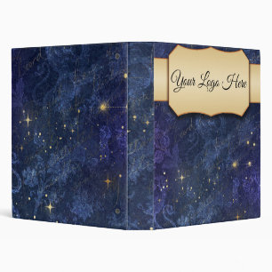 Blue Galaxy with banner 3 Ring Binder