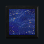 Blue Galaxy with Golden Stars Gift Box<br><div class="desc">Blue Galaxy with Golden Stars gift box.</div>