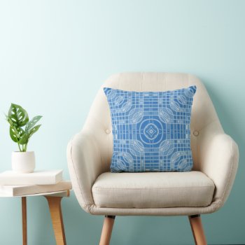 Blue Gameboard Geometric Throw Pillow by Gingezel at Zazzle