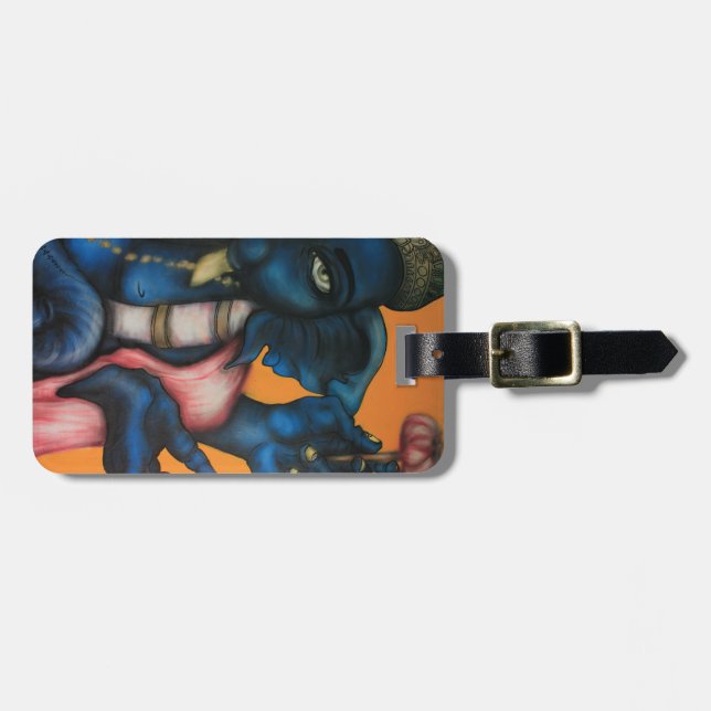 Blue Ganesha Luggage Tag (Front Horizontal)
