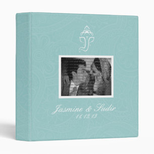 Blue Ganesha Wedding Photo Album Binder