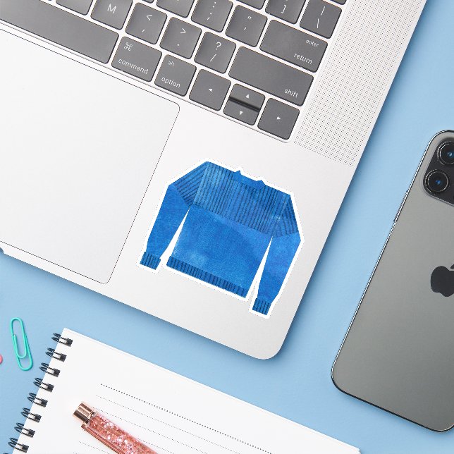Blue gansey sticker (Laptop w/ iPhone)