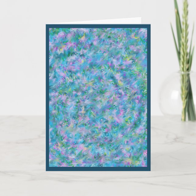 Blue Garden Abstract Mood Stationery Card (Front)