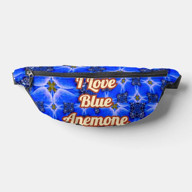 Blue Garden Anemone Pattern Fanny Pack (Lay Down)