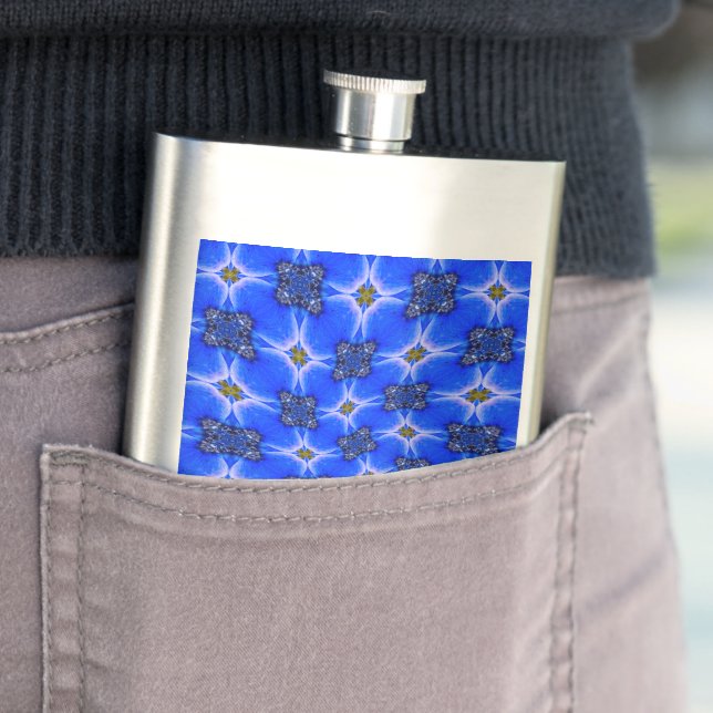 Blue Garden Anemone Pattern Flask (In Situ)